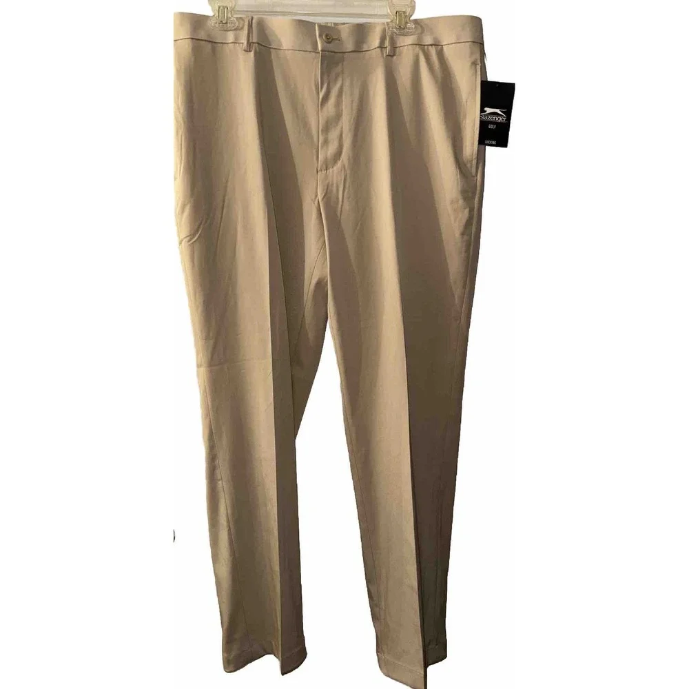 Slazenger Golf Core Pant Khaki Beige Stretch Moisture Wicking Men's 36 X 30 NWT